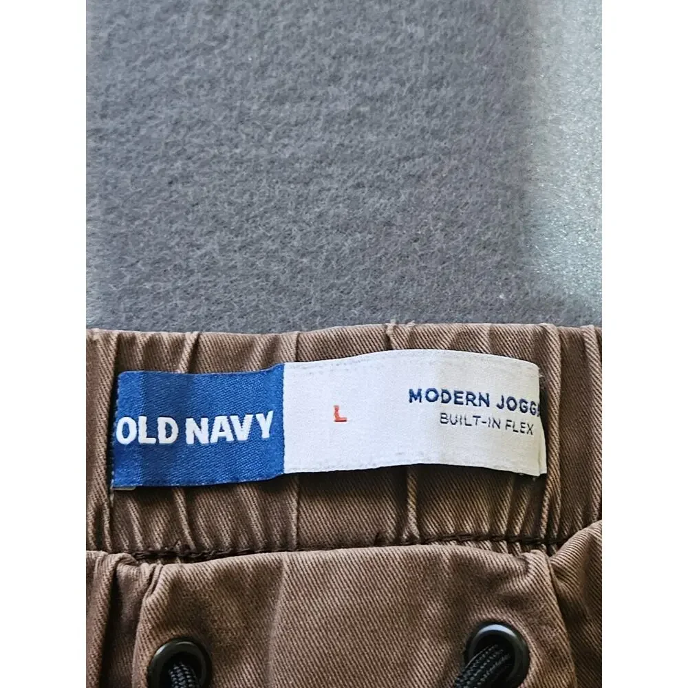 Old Navy Pants Mens Large Brown Modern Joggers Built-In Flex Elastic Waist